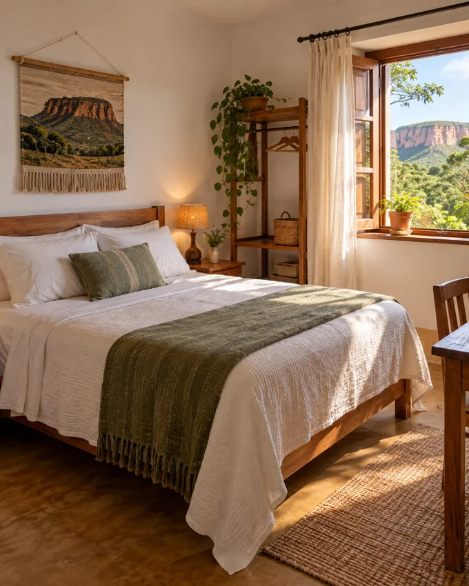 Illustrative guest bedroom, not a photograph of the property